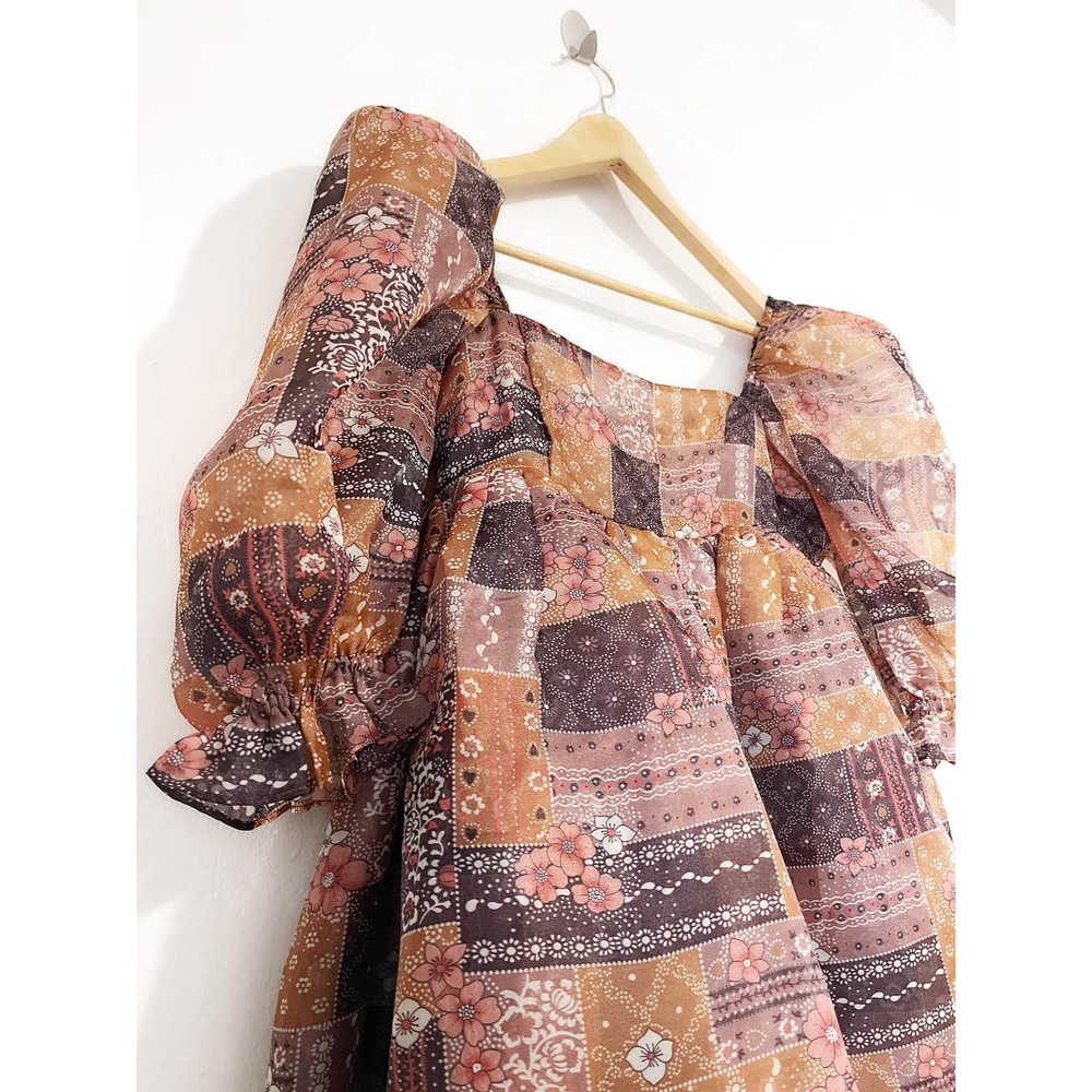 SELKIE The Patchouli Puff Dress in Brown Size S NWOT - Picture 8 of 16